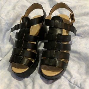 Koi Footwear black heeled gladiator sandals